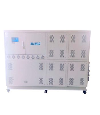 Un buen precio. Chiller industrial refrigerado con agua de bajo ruido 50HP 153.91KW/Hr con 4 entradas 4 salidas en línea