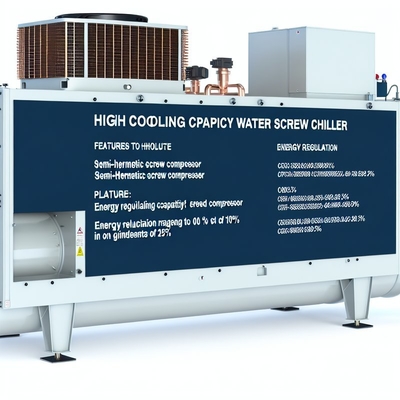 Un buen precio. Refrigerador de tornillo refrigerado por agua de alta capacidad de refrigeración con compresor de tornillo semihérmico y regulador de energía 0-25%-50%-75%-100% en línea